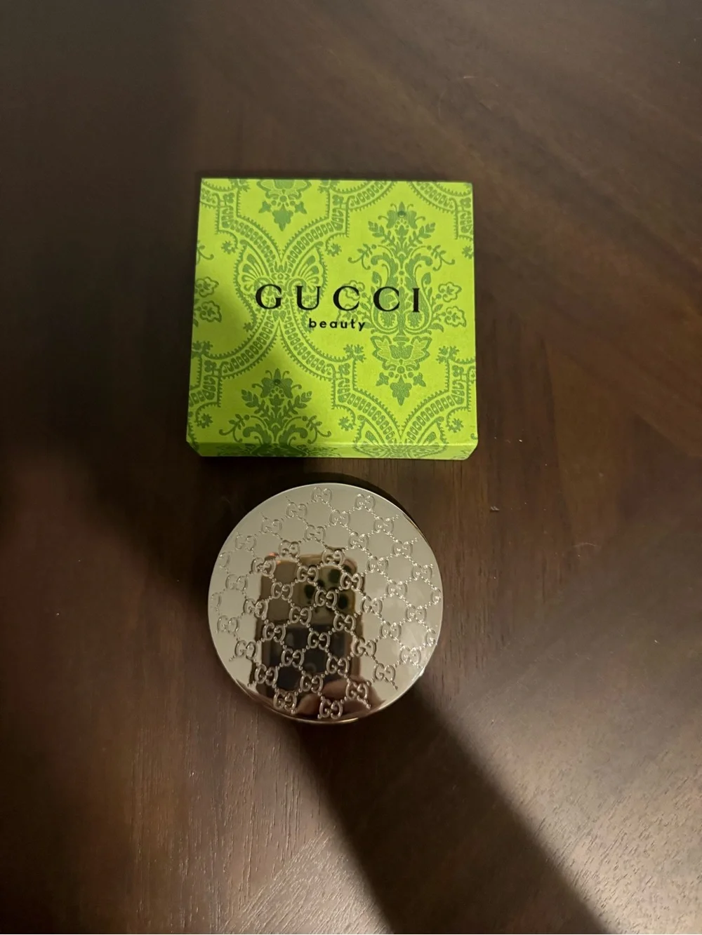 Gucci Silver Compact Mirror with Green Box